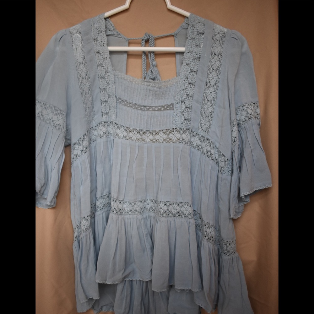 Free People Blue Blouse
